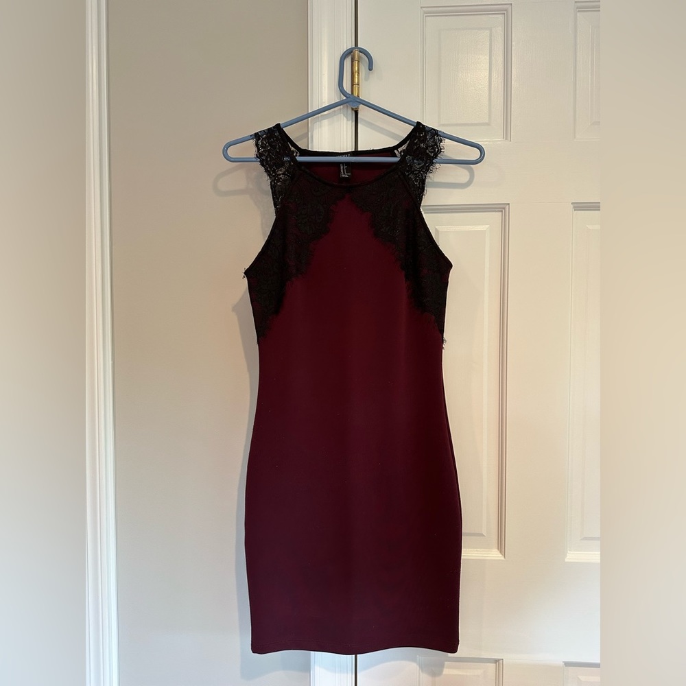 Forever 21 Burgundy Dress with Lace